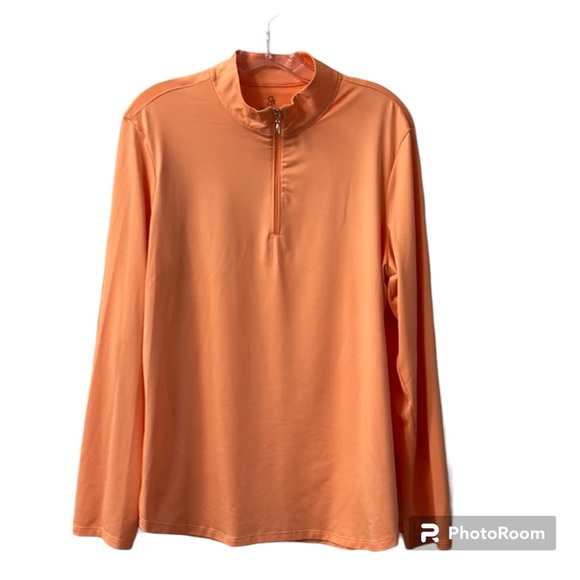 Emerald 18 Light Orange 1-2 Zip Pullover Top Size Large - Picture 10 of 10